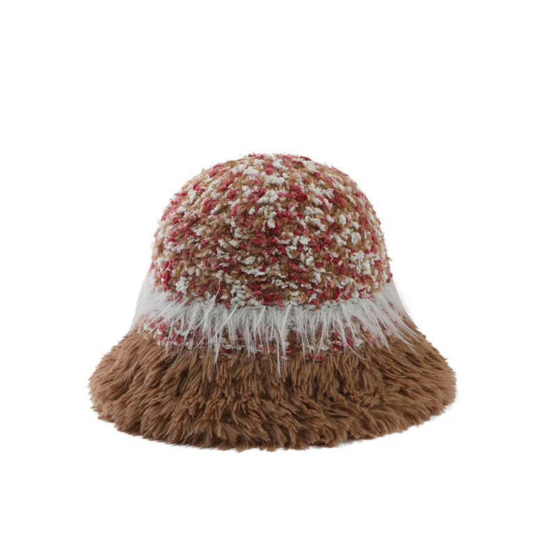  Шапка женская осенне-зимняя вязаная рыбацкая шапка теплая морозостойкая