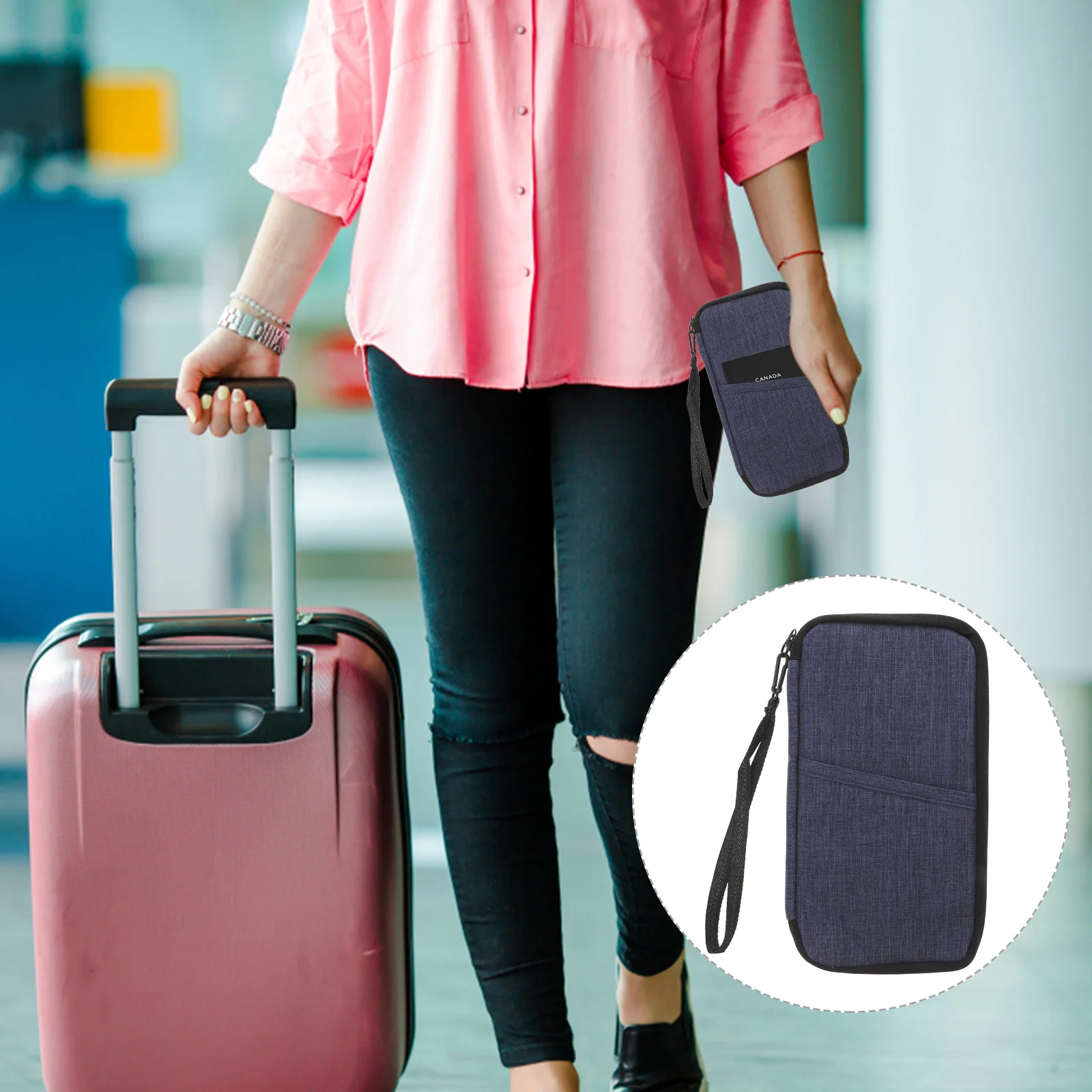 

Holder Passport Travel Wallet Document Familycovercase Blocking Bag Portabledata Organizer