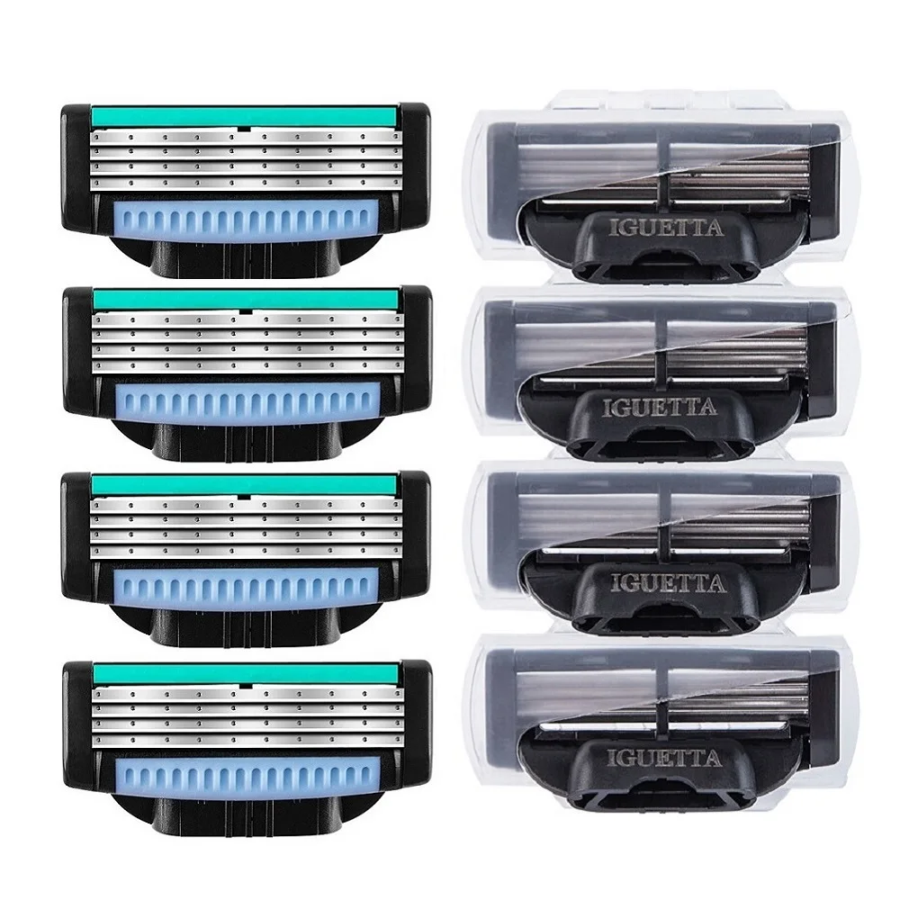 Blades Quality Sharp 4 Layer German Stainless Steel Shaving Cartridges Replacement Mach 3 Shaver Heads