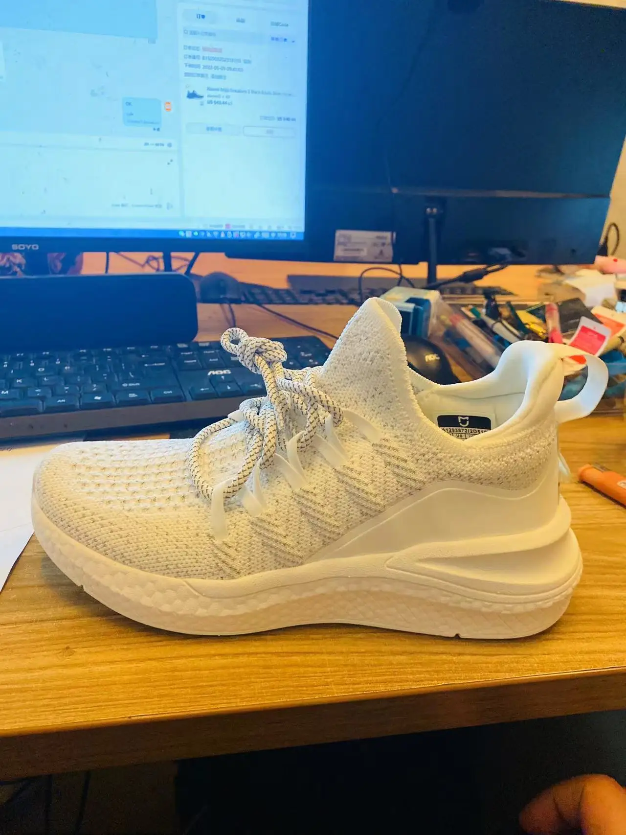 100% Original Xiaomi Mijia Sneakers 4 Men's Outdoor Sports Uni-moulding 4D Fishbone Lock System Knitting Upper Men Running Shoes