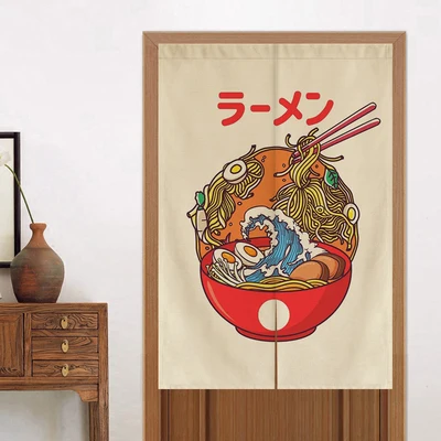 

Japanese-Style Ramen Cartoon Door Window Restaurant Hanging Curtain Home Decor