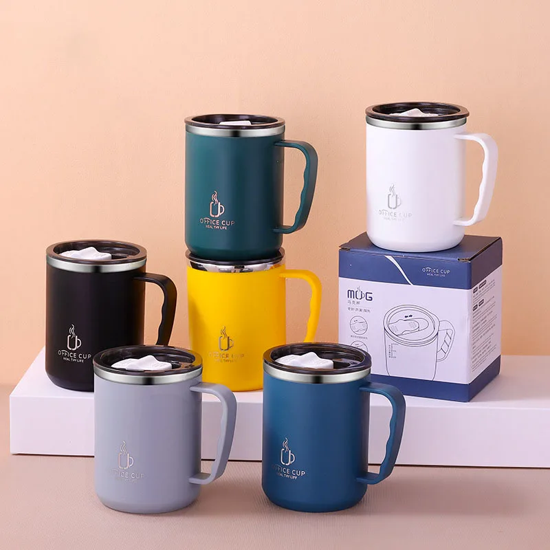 

500ml Thermos Mug 304 Stainless Steel Coffee Cup With Handle Leak-Proof Vacuum Flask Insulated Cup Portable Thermal Water Bottle