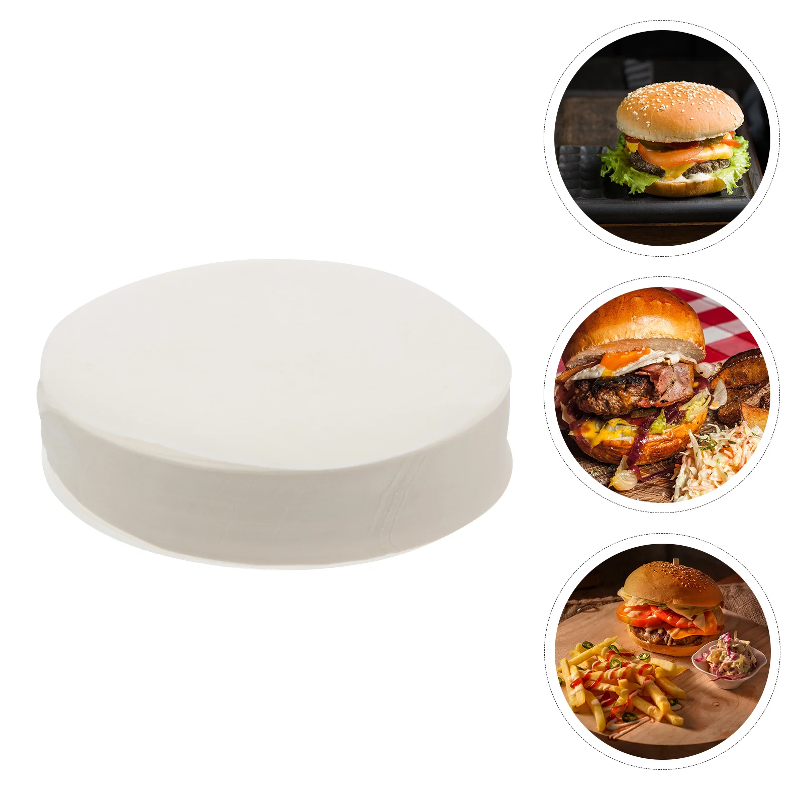 

500 Pcs Burger Paper BBQ Accessories Double Side Round Cake Pan Hamburger Cupcake Fryer Mat Circle Baking Oil Cookie Wrappers