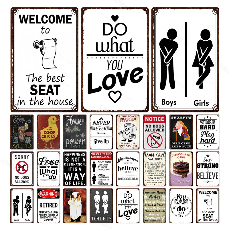 

Do What You Love Retro Metal Sign Toilets Sign Wall Kitchen Apartment Home Art Vintage Decor Metal Poster 30X20Cm