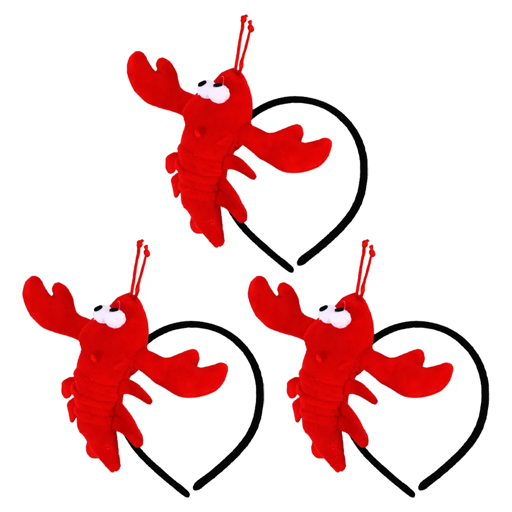 

3 Pcs Kids Tiara Headbands Plush Headband Kids Headband Girl Stuffed Animals Cosplay Hair Band Cartoon Crayfish Headband