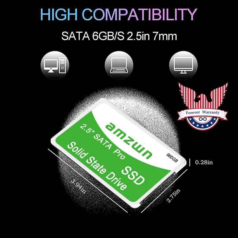 

SSD SATA 1 ТБ жесткий диск Sata3 2,5 дюйма 512 ГБ высокоскоростной жесткий диск 500 МБ/с Внутренний жесткий диск для ноутбука/ПК/компьютера