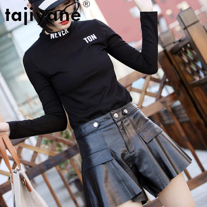 Tajiyane Genuine Leather Shorts Skirt Women's Autumn New Sheepskin A-line Wide-leg Pants Fashion Pure Leather Skirt Pants FCY150