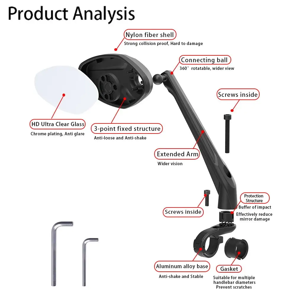 EasyDo велосипедное зеркало заднего вида на руль MTB широкодиапазонный отражатель