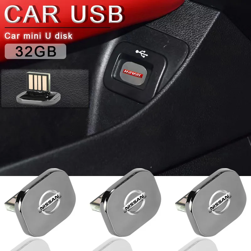 

32GB Car USB Mini Car U Disk Metal USB for Nissan Skyline R34 Key Patrol Y60 Navara Y60 D40 Micra K12 350z X-trail Accessories