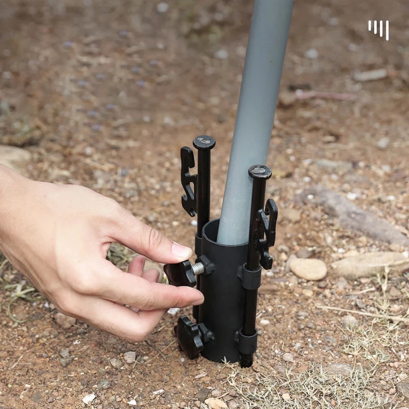 

Awning Rod Holder Portable Outdoor Canopy Rod Metal Iron Fixed Tube Windproof Camping Awning Pole Tools Accessories