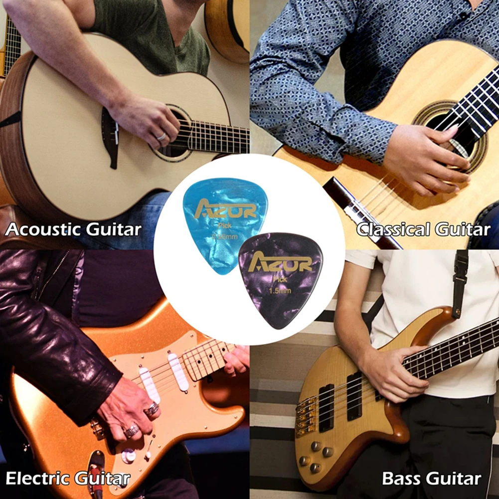 

6X AZOR целлулоидные медиаторы для гитары Plectrum 0,46 0,71 0,81 0,96 1,2 1,5 мм аксессуары для гитар