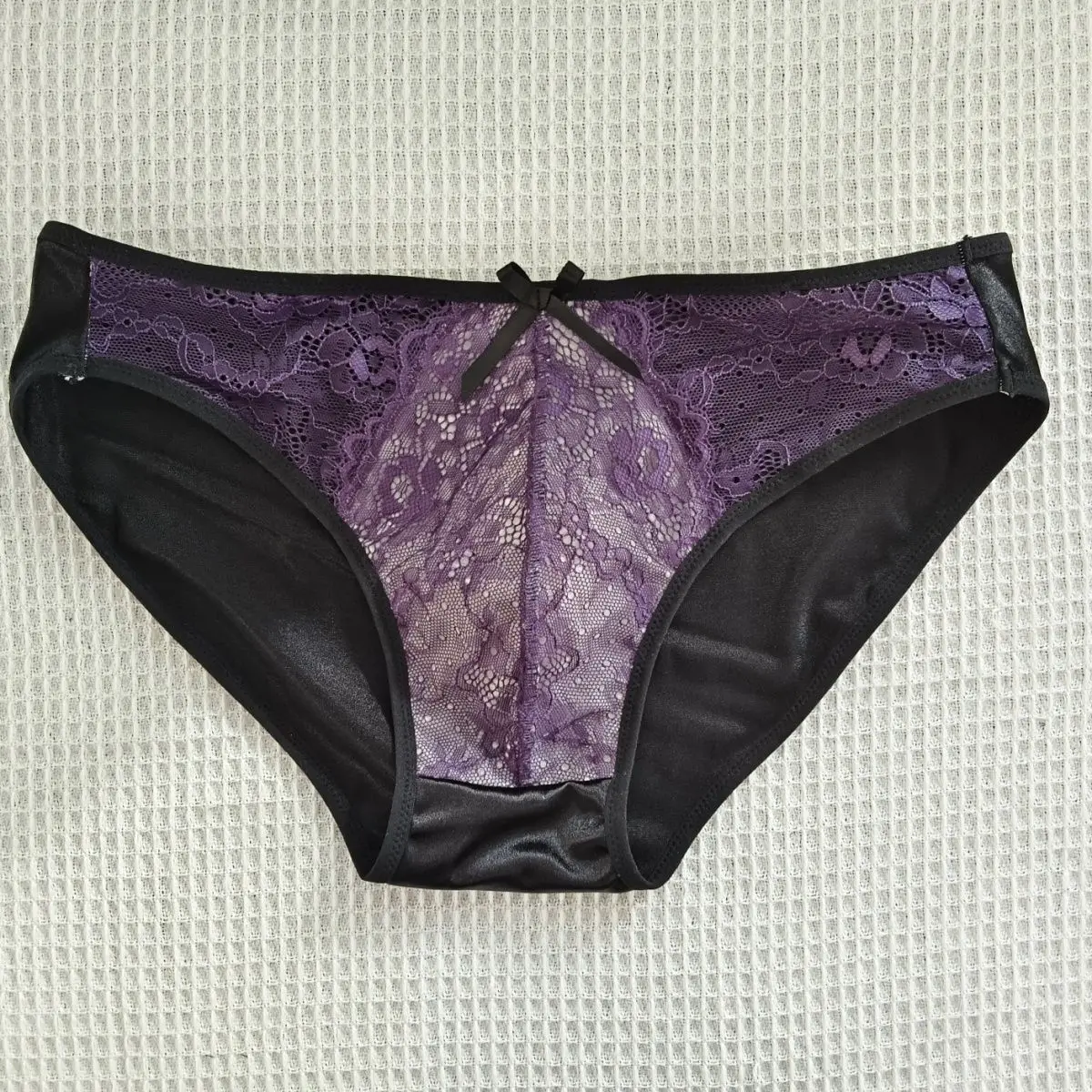 Фото Мужские трусы-брифы из хлопка с кружевом Santin Purple в стиле Harajuku №1