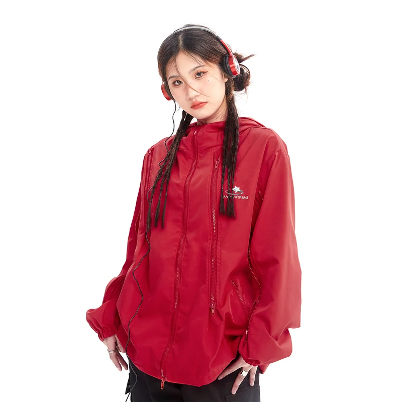 

Женская одежда, зеленая куртка, модная верхняя одежда с капюшоном, новая ветрозащитная винтажная Свободная куртка на молнии с длинным рукавом, зимние топы