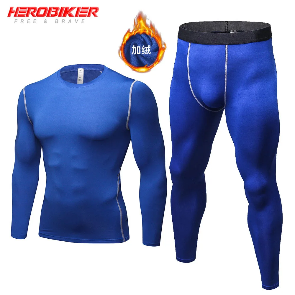 

HEROBIKER Fleece Lined Thermal Underwear Set Men Motorcycle Skiing Base Layer Winter Warm Long Johns Shirts & Tops Bottom Suit