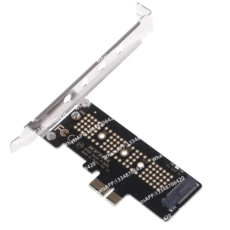 Фото Карта-адаптер NVMe PCIe X4 X2 M.2 NGFF SSD на PCIe X1 с винтами, полноразмерная, 1 шт. №1