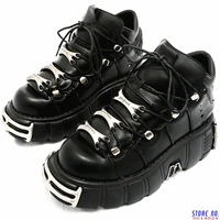 2020 punk style women sneakers lace up 6cm platform shoes woman creepers female casual flats metal decor tenis feminino