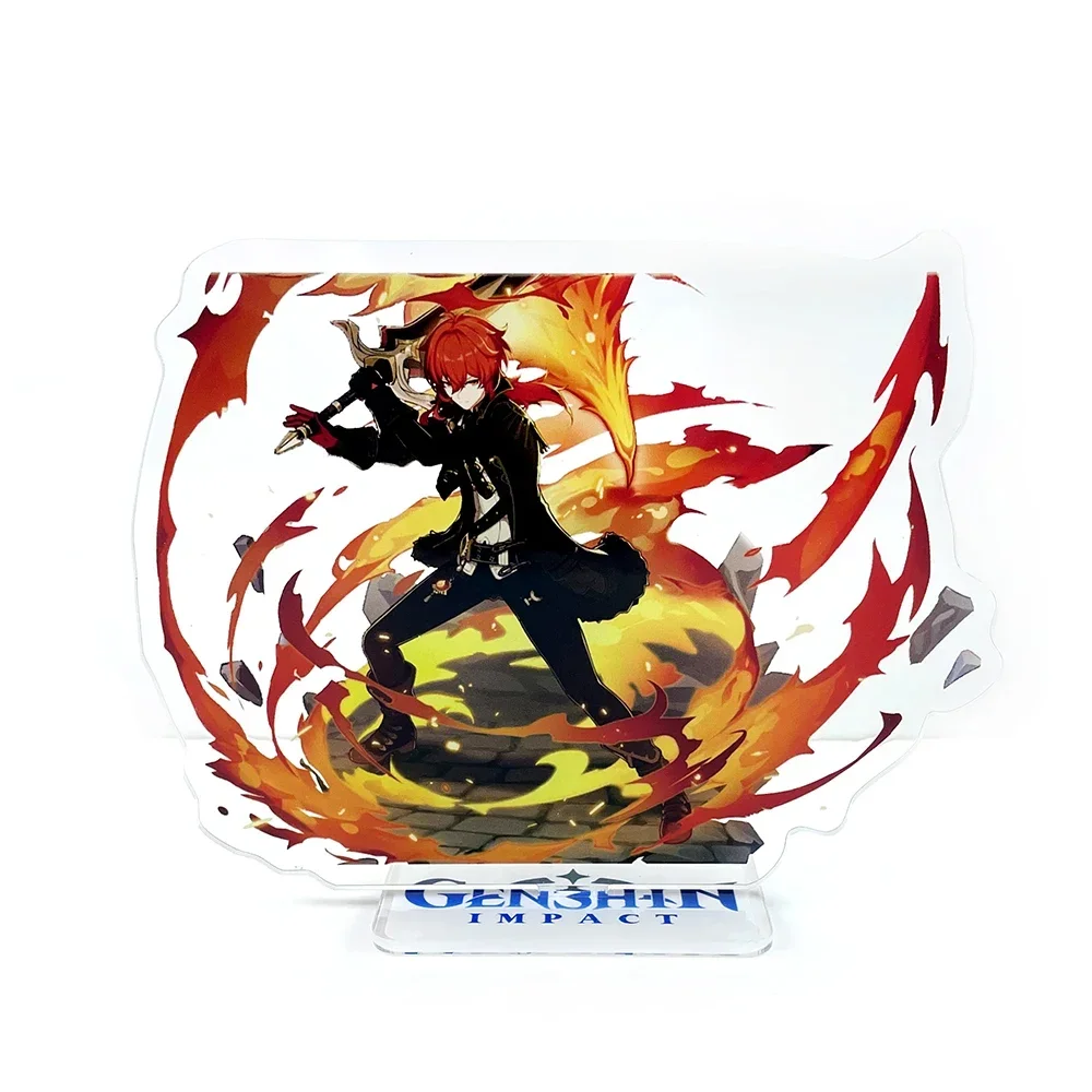 Genshin Impact Mondstadt персонажи Diluc Albedo Rosaria Venti акриловые статуэтки украшение стола торт