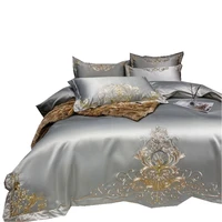 embroidery four piece set all cotton pure cotton high end elegant quilt cover bed sheet bedding silk bedding