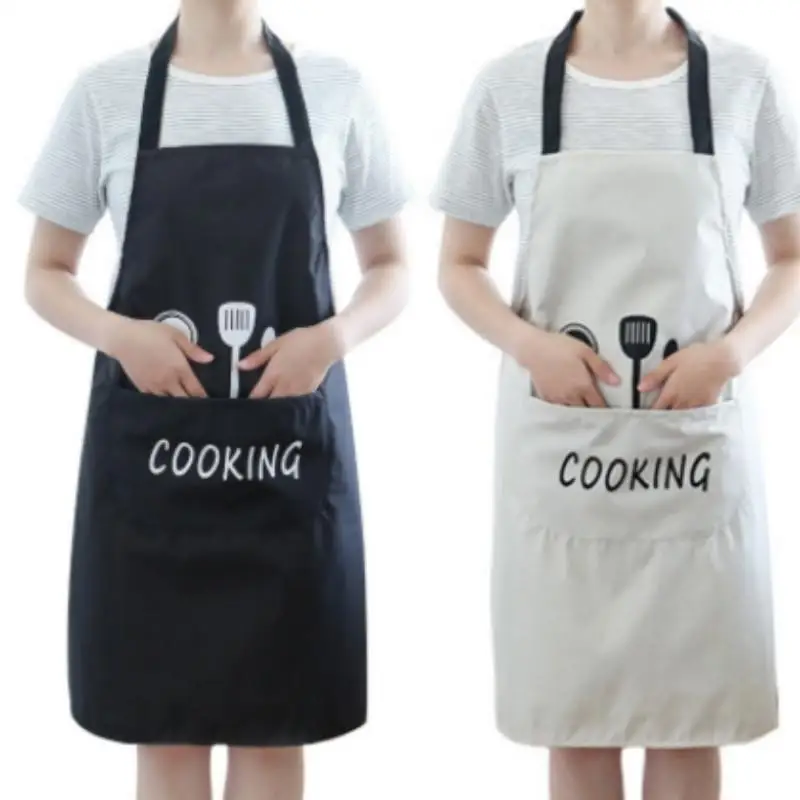 

Waterproof Kitchen Cook Apron With Pockets Adjustable Print Pattern Apron