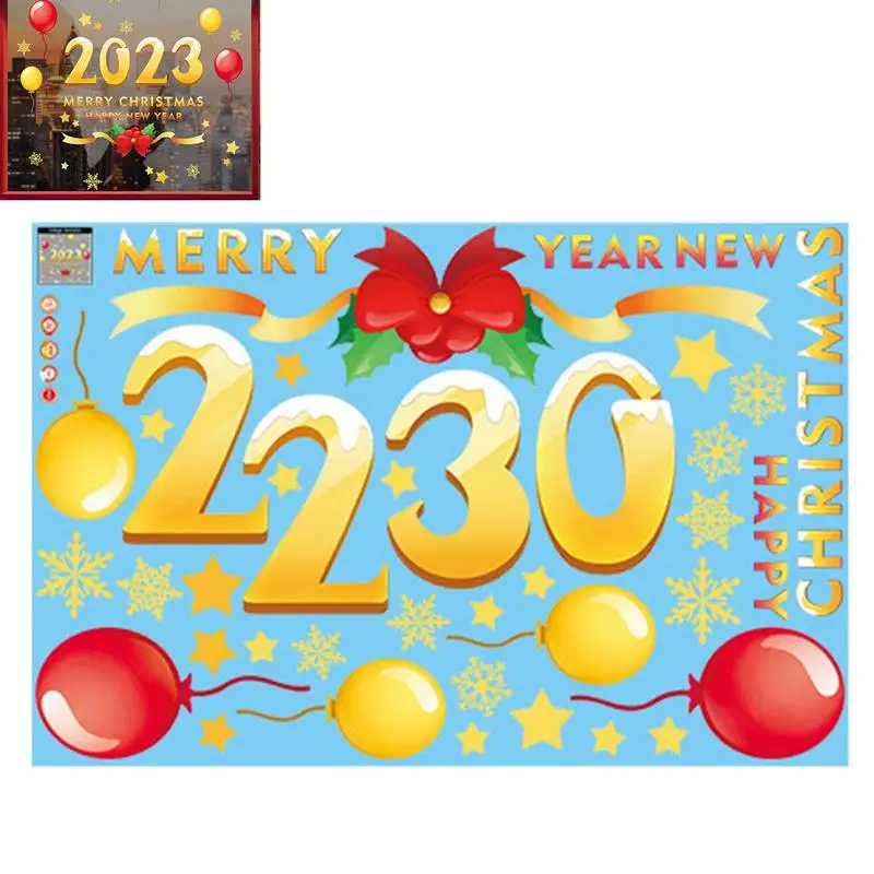 

Christmas Window Clings Happy New Year Decorations 2023 Merry Christmas Window Decorations Holiday Decals For Glass Doors Shop