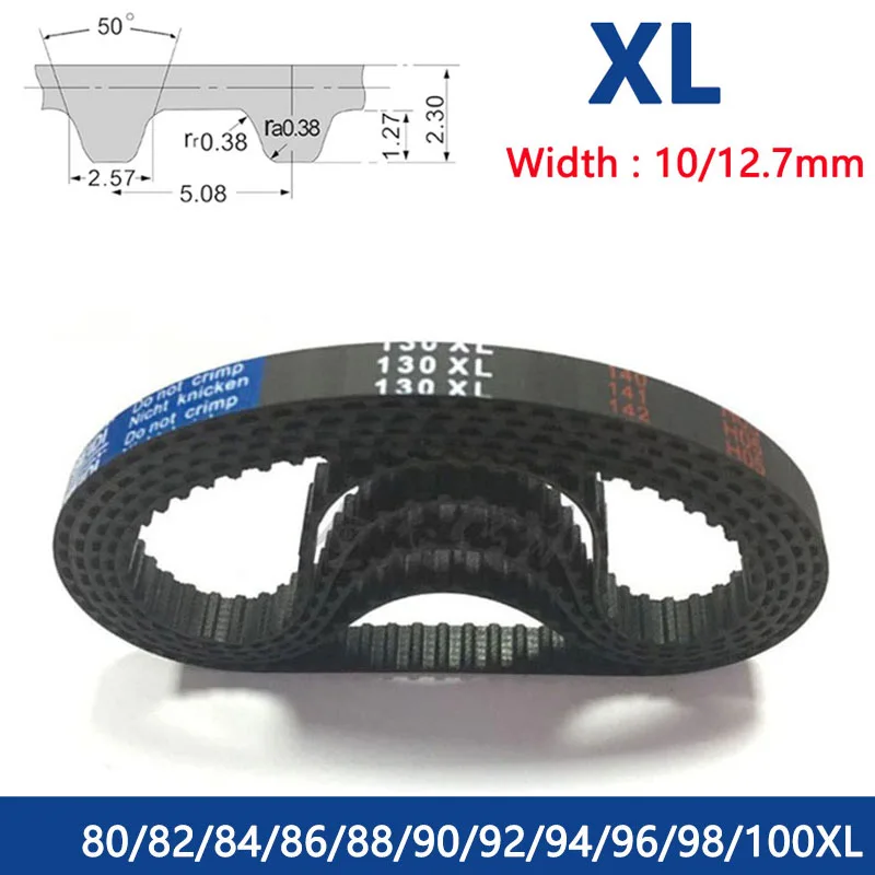 

1pc XL Timing Belt Width 10mm 12.7mm Rubber Closed Loop Synchronous Belt Pitch 5.08mm 80/82/84/86/88/90/92/94/96/98/100XL