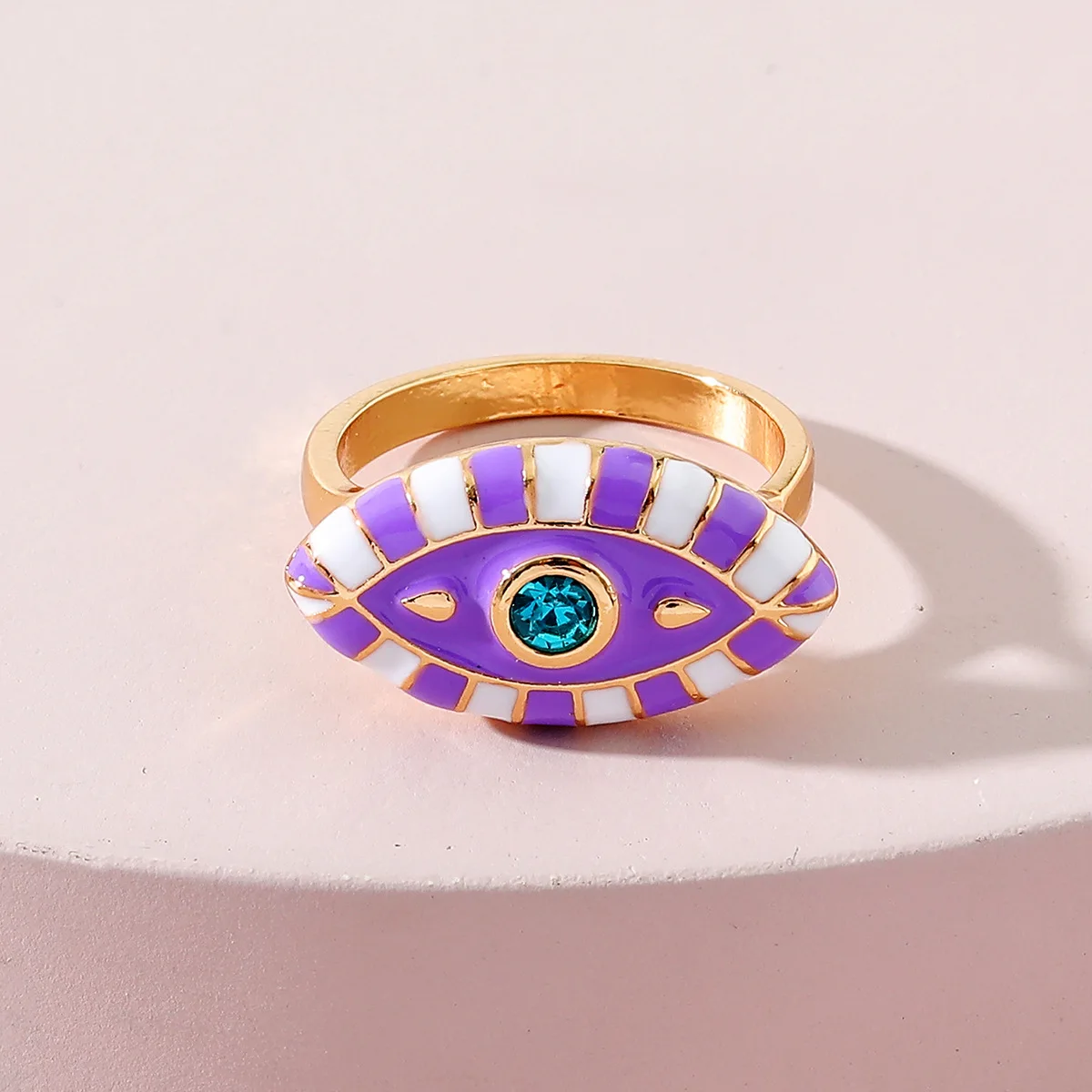 

LUNA CHIAO Fashion Jewelry Enameled Evil Eye Ring - Colorful Statement Ring for Women