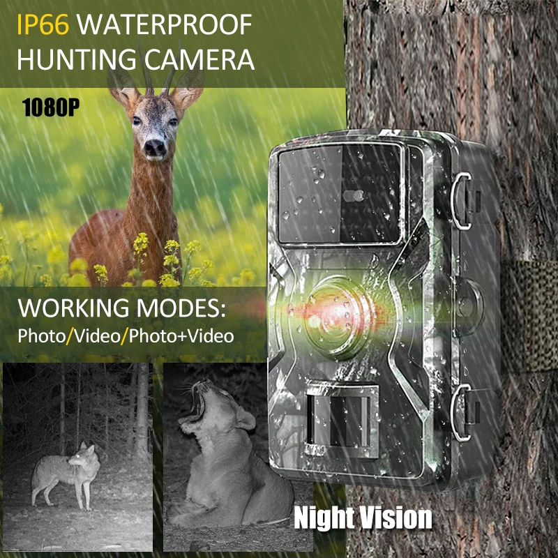 

16MP 1080P Hunting Camera Wildlife Hunting Scouting Trail Camera Motion Activated Security Camera IP66 Waterproof Night Vision