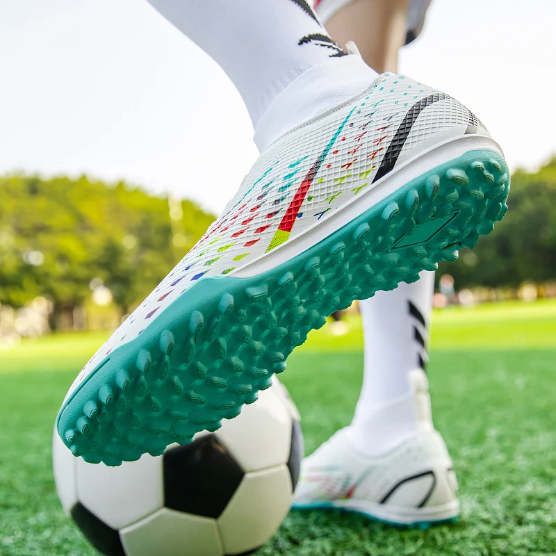 FG/HG/TF Men's football boots High ankle youth football shoes spikes professional training shoes Futsal football shoes