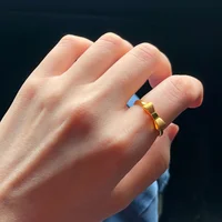 Bowknot Ring Female Vietnam Gold Imitation Gold Index Finger Ring Does Not Fade Fashion Personality Summer Open Net Red