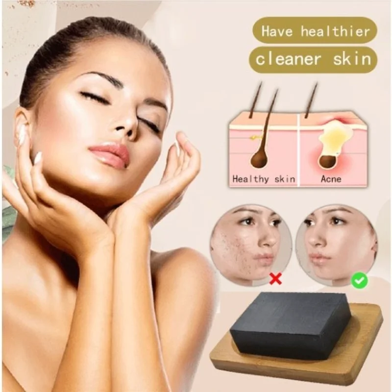 Argan Oil African Black Soap For Acne Removal Pore Cleansing Handmade Soap For Facial Body