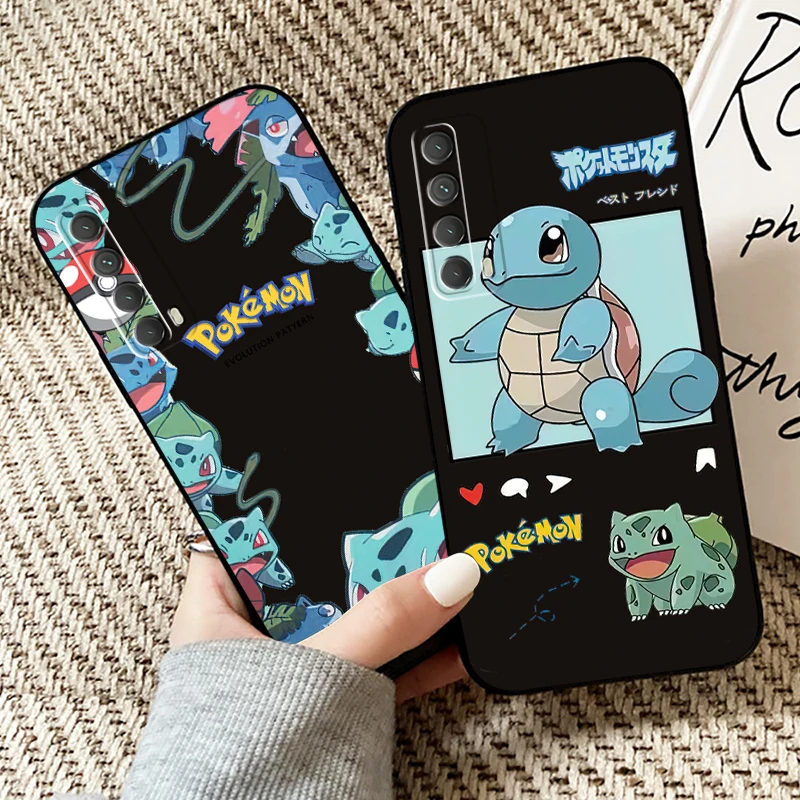 

Pokémon Japanese Anime Phone Case For Huawei P40 P30 P20 P10 Lite Honor 9 10 20 Pro 7X 8X 9X Prime P Smart Z 2021 Coque Black