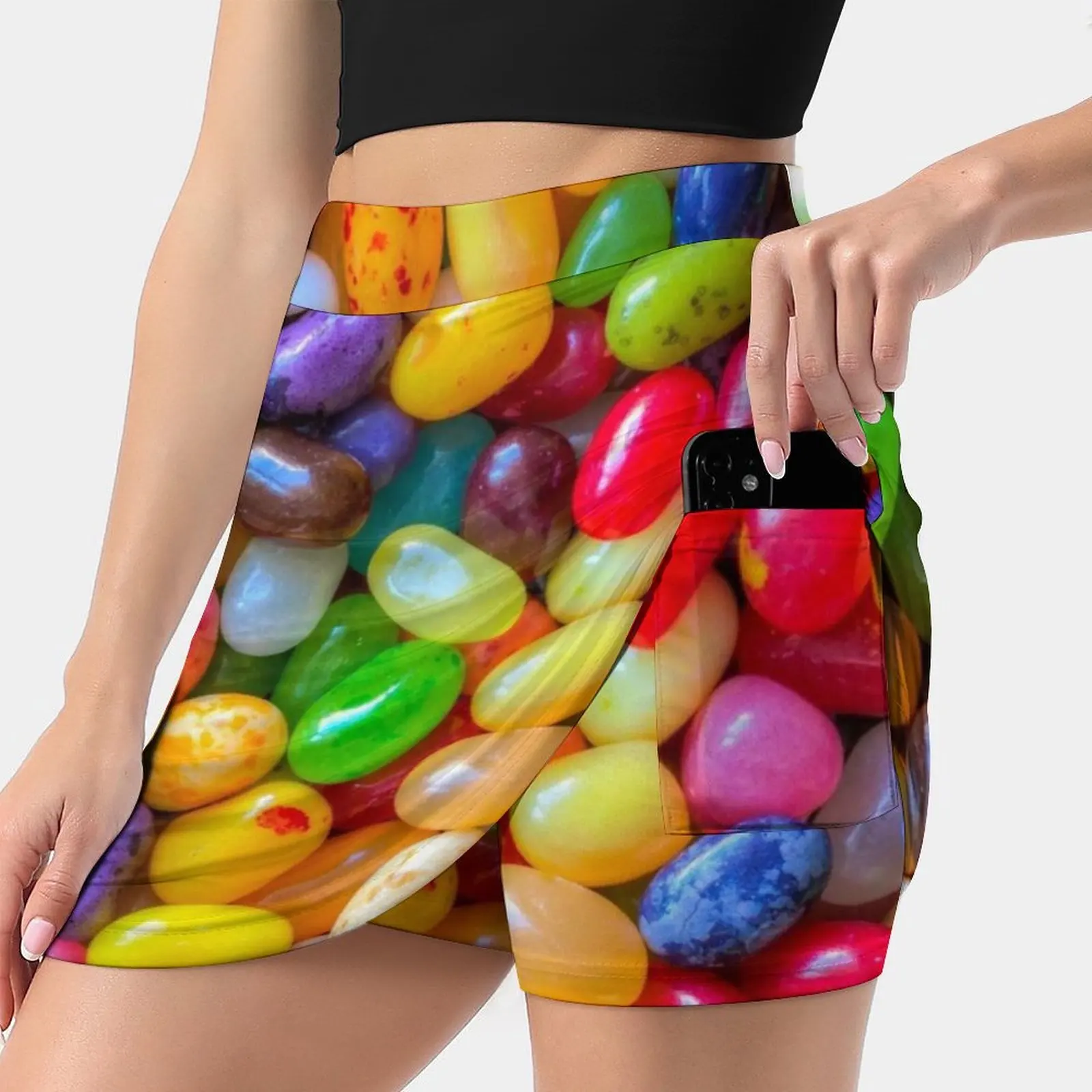 

Jelly Beans Women's skirt With Hide Pocket Tennis Skirt Golf Skirts Badminton Skirts Running skirts John Velocci Baneling Candy