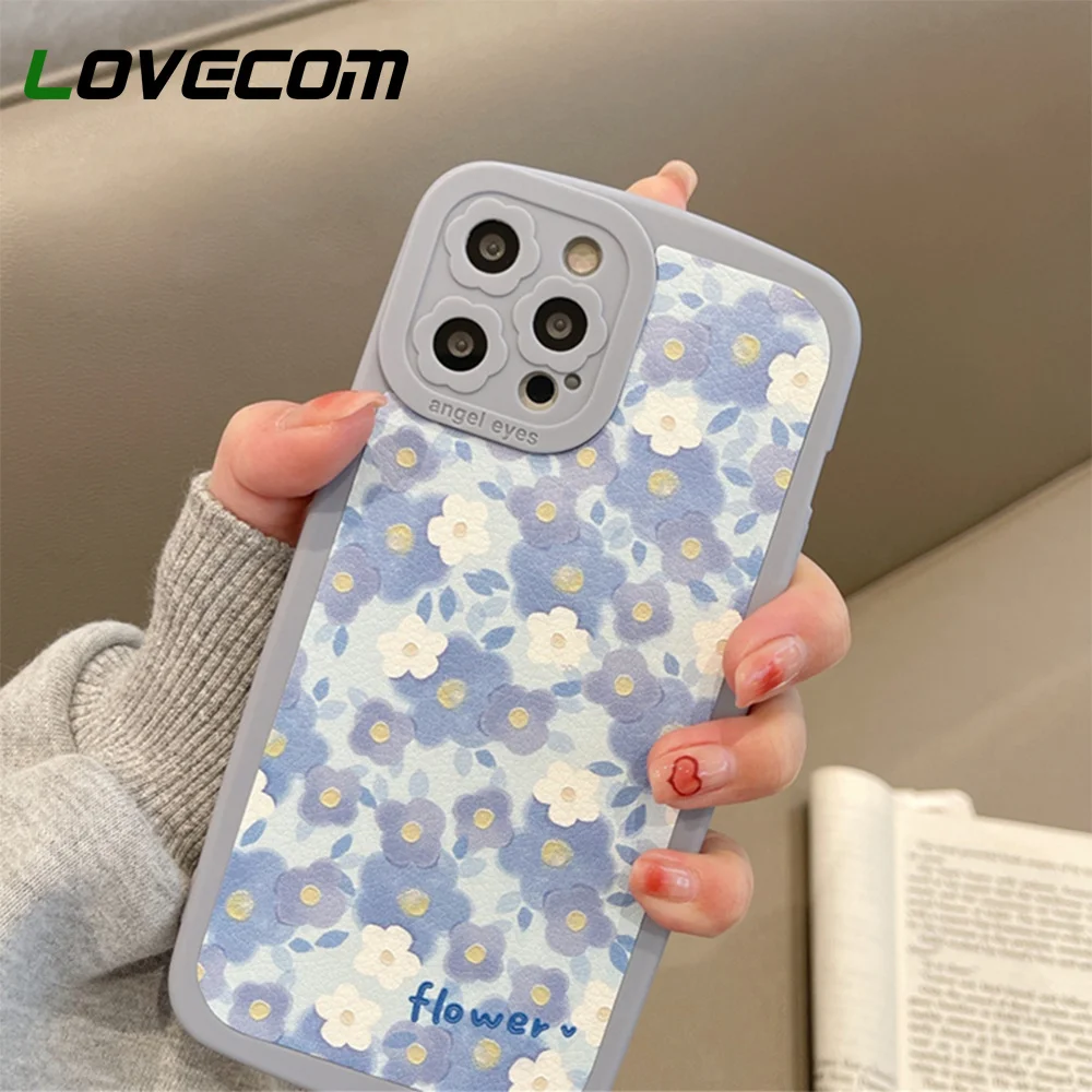 

Чехол для телефона INS с акварельными цветами и объективом для камеры iPhone 13 Pro Max 11 12 Pro Max XR XS Max 7 8 Plus X, кожаный мягкий бампер