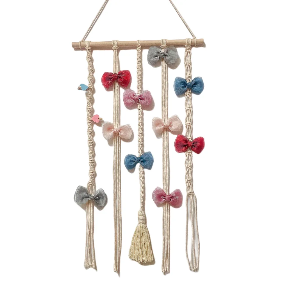 Children's Hairpin Headwear Organizer Wall Mounted Girl Princess Hairpin Jewelry Wood Handmade Storage Pendant Ins Style