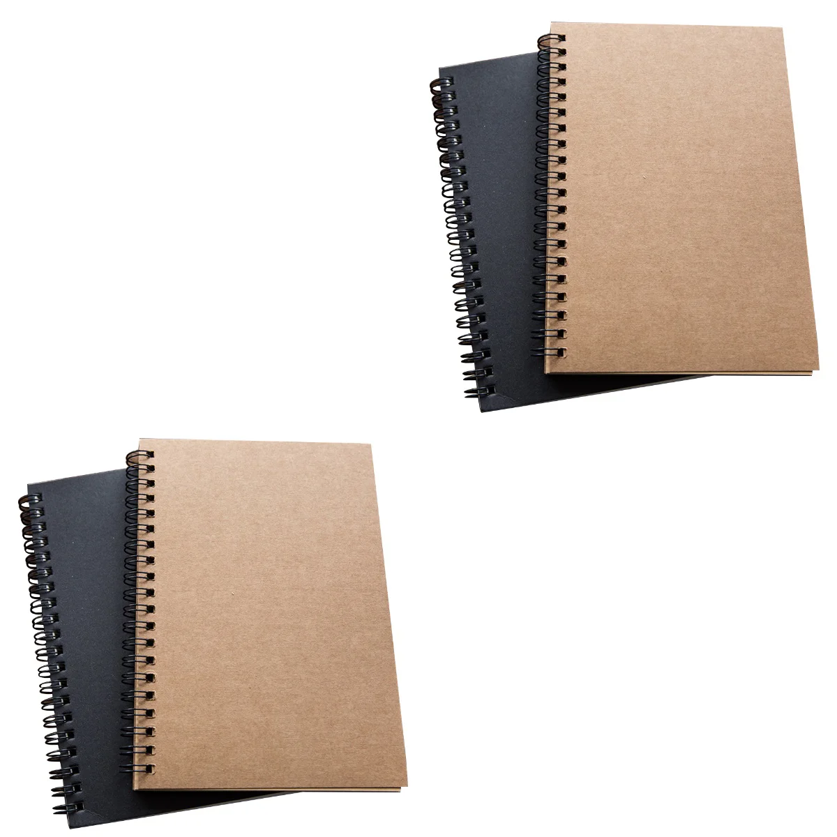 

4 Pcs Kraft Paper Sketchbook Korean Stationary Spiral Coil Notepad The Notebook Blank