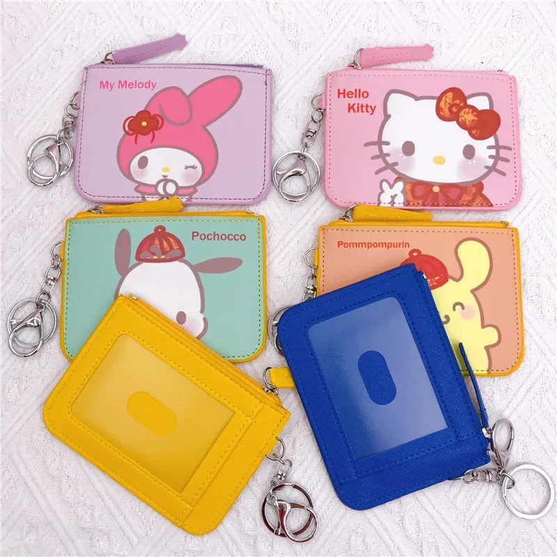 

Sanrioed Kawaii Kero Kero Keroppi Cinnamoroll My Melody Cartoon Shape Pu Leather Material 12Cm Coin Purse Id Holder