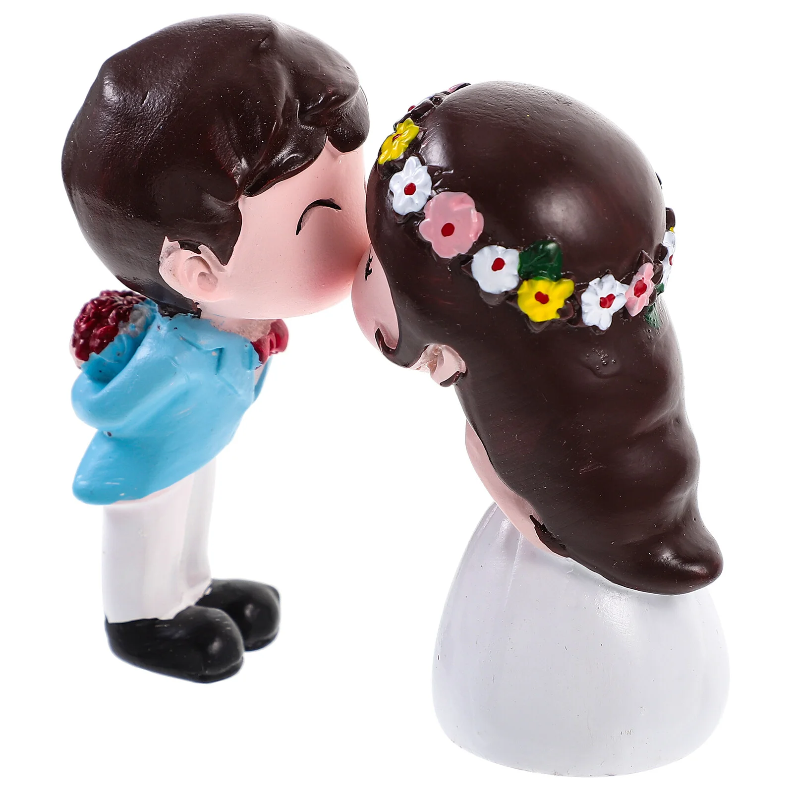 

Bride Groom Figurine Cake Topper, Kiss Couple Cake Ornament, Romantic Girl and Boy Kissing Statue for Wedding Party Cake