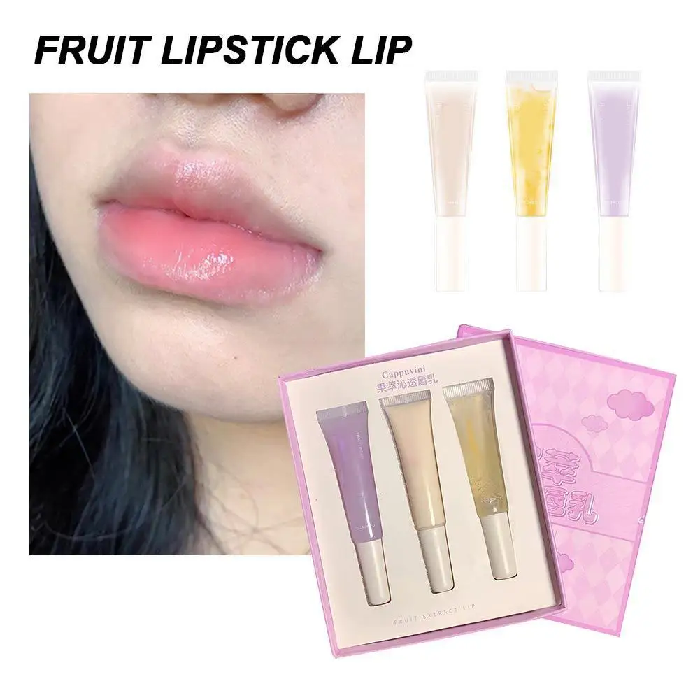 

Fresh Fruit Lip Balm Lip Oil Moisturizing Clear Transparent Lipstick Long Lasting Hydrating Lipgloss Cosmetic Lip Gloss Base Gel