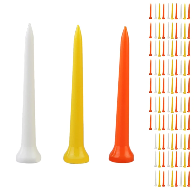 

Hot 100Pcs Golf Tees PE Golf Balls Holder Available Stronger 69MM Golf Tees Golf Accessories