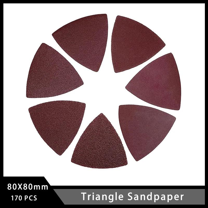 Треугольная наждачная бумага 80X80 мм 170 шт. шлифовальные диски с липучками в