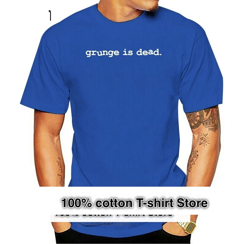 

2017 Latest Fashion Summer Grunge is Dead kurt Funny T-Shirt Men Funny Cool T-shirt