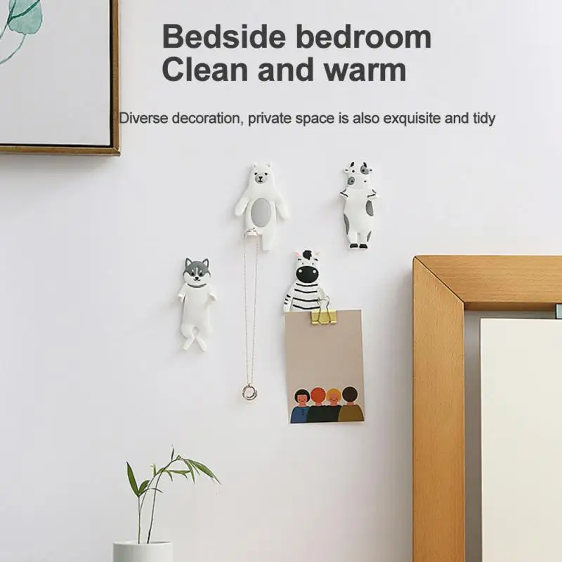 

Lovely Animal Magnetic Hooks Removable Fridge Sticker Refrigerator Message Magnet Coat Hanger Key Holder Storage Hook Decor