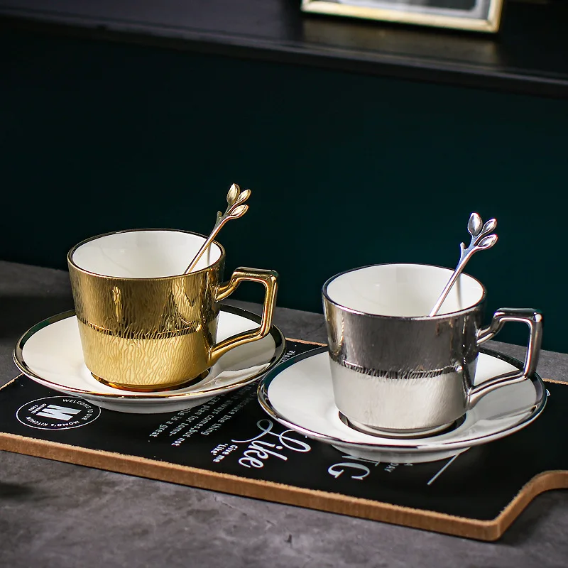 

Nordic luxury style ceramic coffee tea cup sets cup and saucer set porcelain teacup cup with saucer plate set