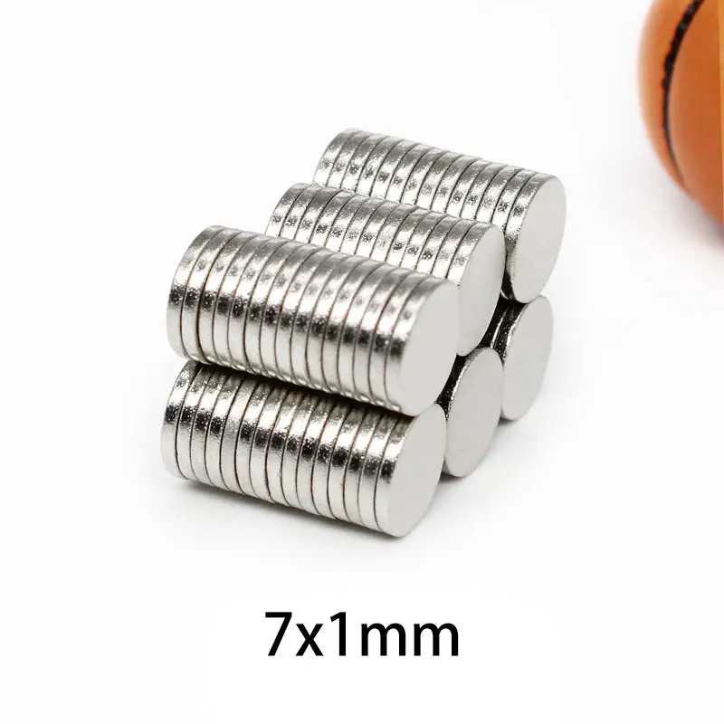 50/100/200/300/500/1000 шт. 7x1 мм Тонкий лист N35 Неодимовый магнитный диск мощные магниты