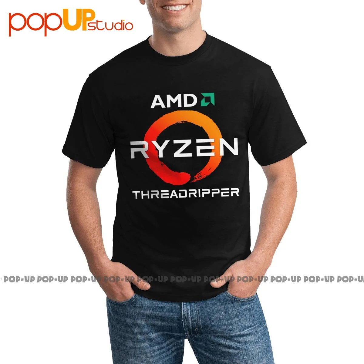 Фото Модная футболка Vtg Amd Ryzen Threadripper с процессором стильная высокого качества |