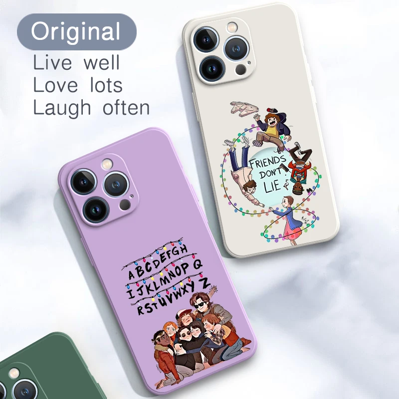 

Stranger Things Phone Case for Apple iPhone 14 13 12 11 Pro Max X XR XS SE 7 8 Plus 360 Protective 3D Cartoon Back Cover Carcasa