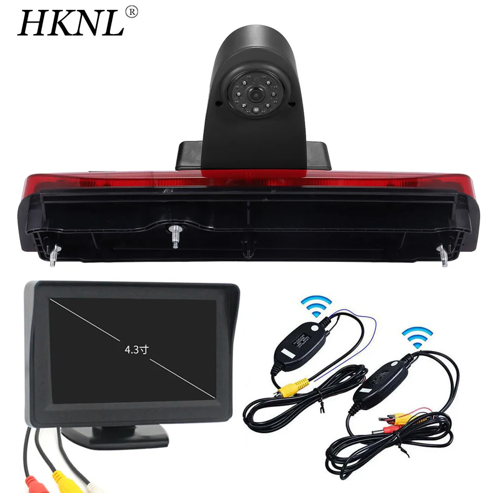 

HKNL CCD Car Reverse Camera 4.3" Monitor+2.4GHZ Wireless For Ford Transit Connect van dritte Bremsleuchte transporter SUV Bus HD