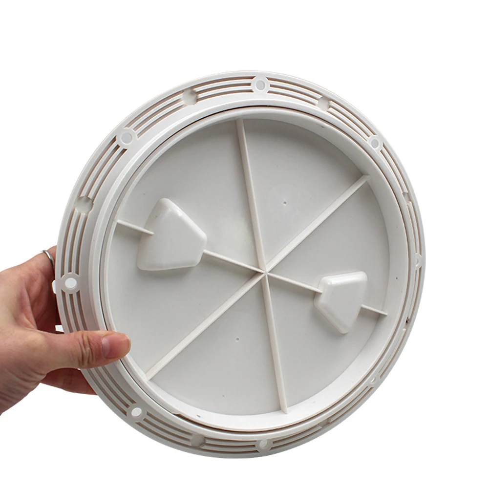 

2PCS 8\" Marine Boat Inspection Hatch RV Round Plastic Deck Plate Access Cover Boat Screw Out Deck Inspection Plate