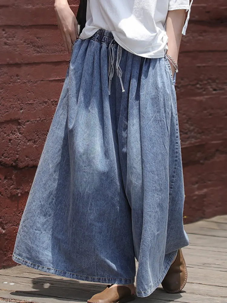 

Новинка 2023, весенние дизайнерские женские брюки в стиле Харадзюку с широкими штанинами, винтажные свободные женские джинсовые брюки, повсе...