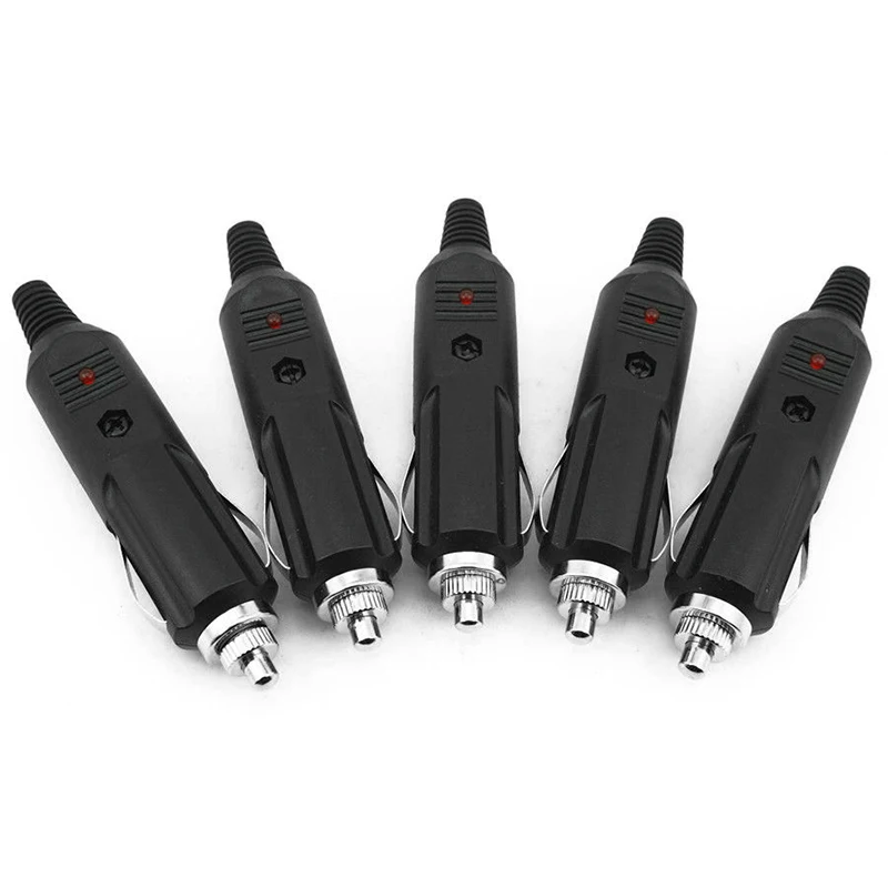 

Male Cigarette lighter plugs Car Socket W/Fuses 10A Red LED Indicator Black Replacement Set 12V-24V Accessories